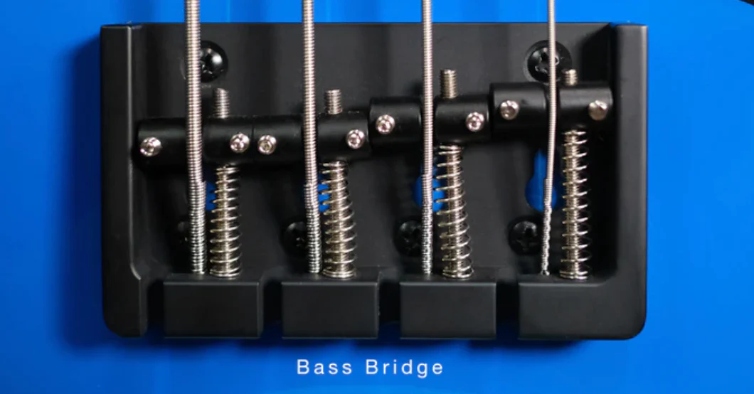 Custom Machined Aluminum Bridge with Brass Saddle - Bass