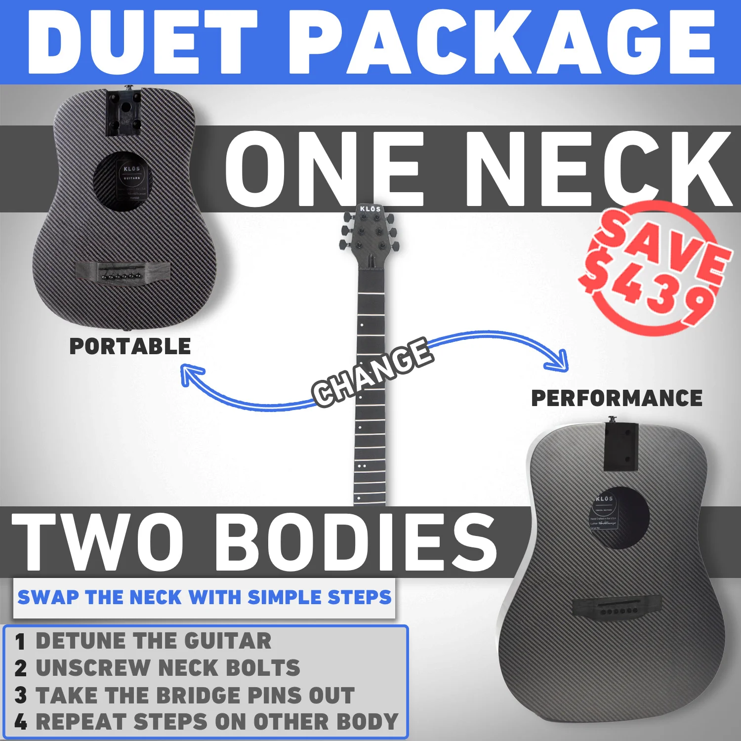 Duet Package - Full Size Acoustic/Electric Upgrade - Image 2