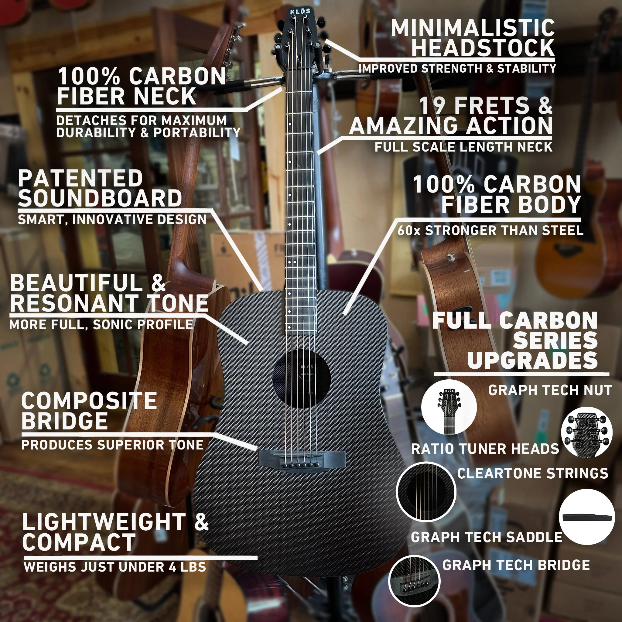 Full Carbon Dreadnought Guitar (Refurbished) - Image 3
