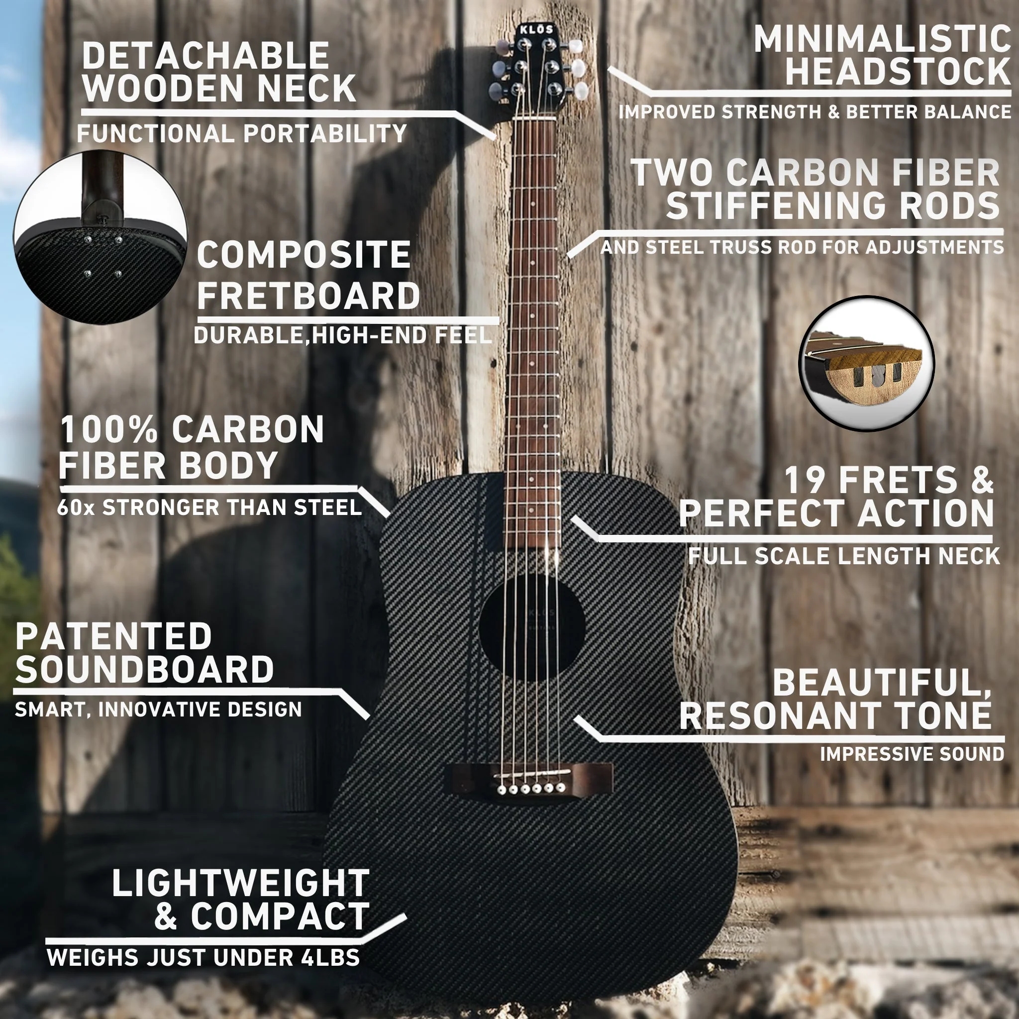 Hybrid Dreadnought Guitar (Refurbished) - Image 3